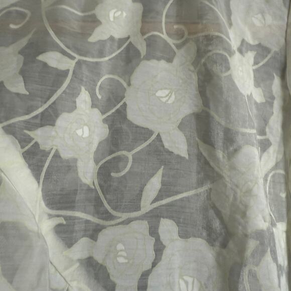 FARROW | White Semi-Sheer Ruffle Detail Floral Boxy Peplum Shirt | Medium - Picture 6 of 6